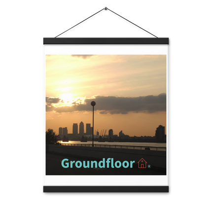 Majestic Sunset Poster with hangers with Groundfloor with House Logo
