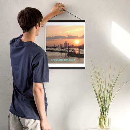 Evening Glow Poster with hangers with GroundfloorView24 with House Logo