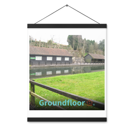 Lakeside Serenity Poster with hangers with Groundfloor with House Logo