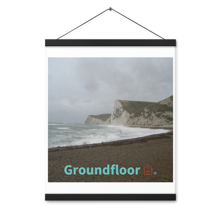 Waves and Sand Poster with hangers with Groundfloor with House Logo