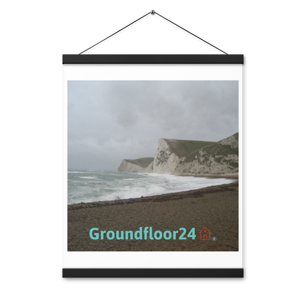 Waves and Sand Poster with hangers with Groundfloor24 with House Logo