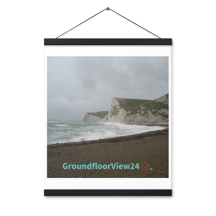 Waves and Sand Poster with hangers with groundfloorview24 with House Logo