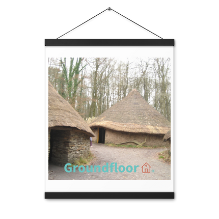 Village Charm Poster with hangers with Groundfloor with House Logo
