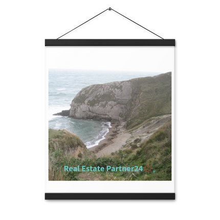 Sea & Hills Poster with hangers with realestatepartner24 with house Logo