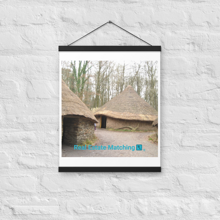 Village Charm Poster with hangers with realestatematching with key Logo
