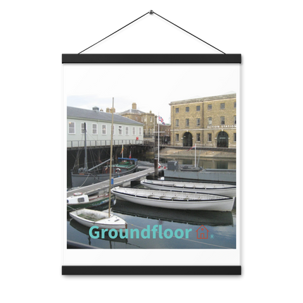 Boat on Water Poster with hangers with Groundfloor with House Logo