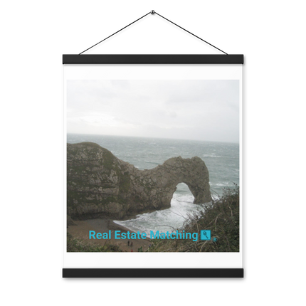 Coastal Escape Poster with hangers with realestatematching with key Logo