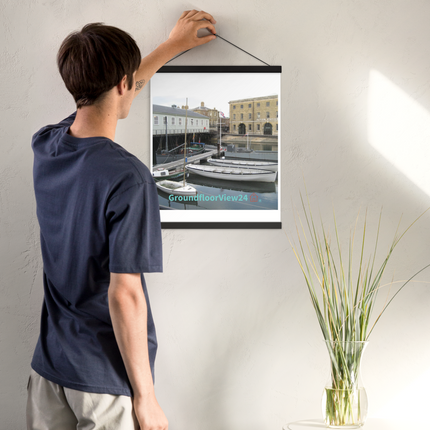 Boat on Water Poster with hangers groundfloorview24 with House Logo