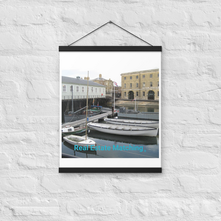 Boat on Water Poster with hangers realestatematching without key Logo