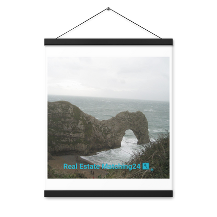 Coastal Escape Poster with hangers with realestatematching24 with key Logo