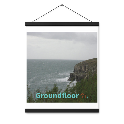 Seaside Serenity Poster with hangers with Groundfloor with House Logo