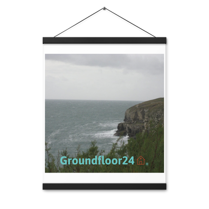 Seaside Serenity Poster with hangers with Groundfloor24 with House Logo
