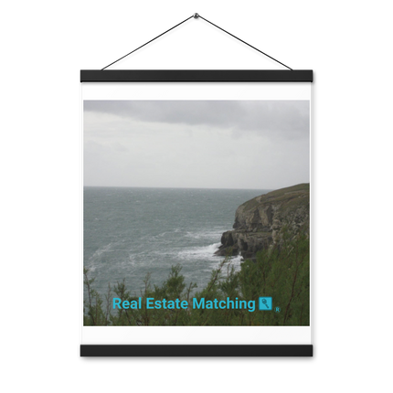 Seaside Serenity Poster with hangers with realestatematching with key Logo