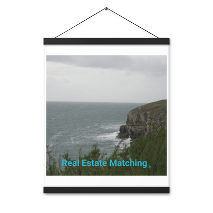 Seaside Serenity Poster with hangers with realestatematching without key Logo