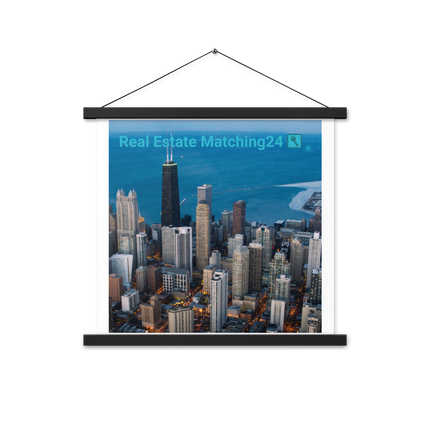 Beutiful Sinari Poster with hangers with Real Estate Matching24 Logo