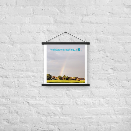 The Rainbow Sinari Poster with hangers with Real Estate Matching24 Logo
