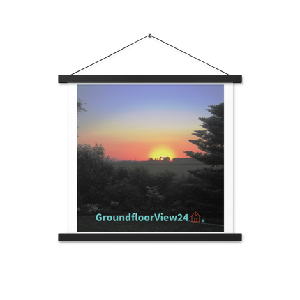 Beautiful Sunset Sinari Poster with hangers with groundfloorview24 with House Logo