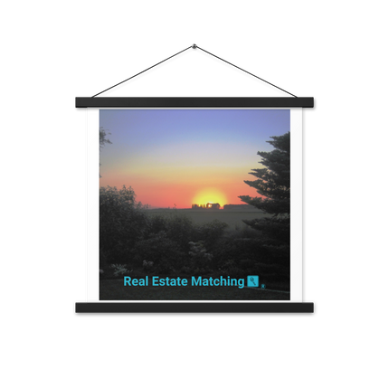 Beautiful Sunset Sinari Poster with hangers with realestatematching with key Logo
