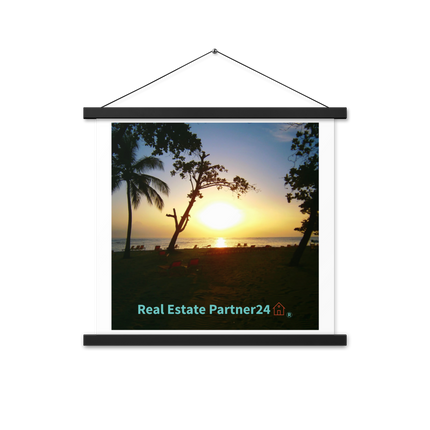 Beautiful Sea View Poster with hangers with realestatepartner24 with house Logo
