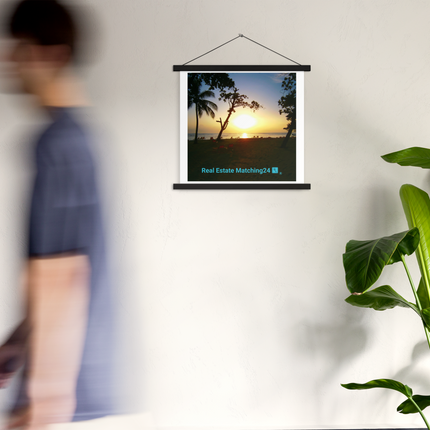 Beautiful Sea View Poster with hangers with realestatematching24 with key Logo