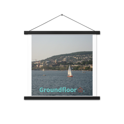Beautiful River & Hills Sinari Poster with hangers with Groundfloor with House Logo