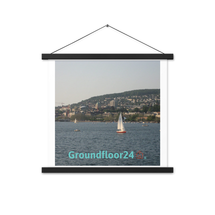 Beautiful River & Hills Sinari Poster with hangers with Groundfloor24 with House Logo