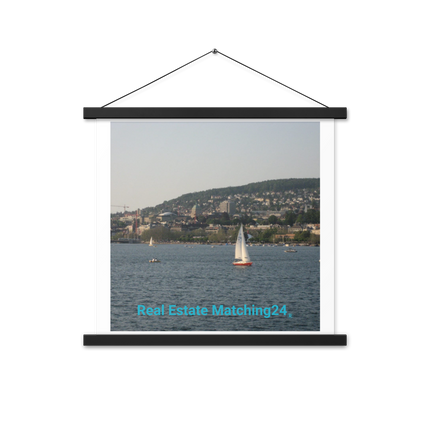 Beautiful River & Hills Sinari Poster with hangers with realestatematching24 without key Logo