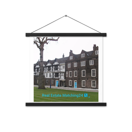 Beautiful Palace Framed photo paper poster with realestatematching24 with key Logo