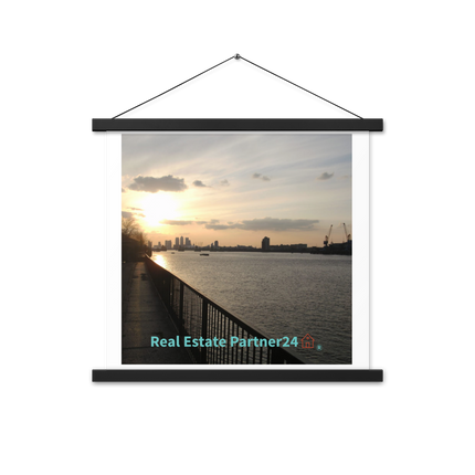 Awesome River View Poster with hangers with realestatepartner24 with house Logo