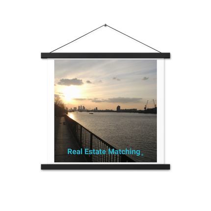 Awesome River View Poster with hangers with realestatematching without key Logo