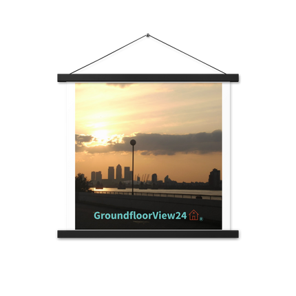 Majestic Sunset Poster with hangers with groundfloorview24 with House Logo