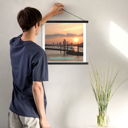 Evening Glow Poster with hangers with GroundfloorView24 with House Logo
