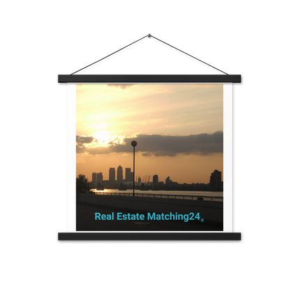 Majestic Sunset Poster with hangers with realestatematching24 without key Logo