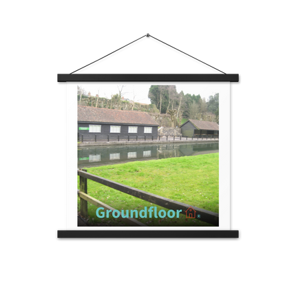 Lakeside Serenity Poster with hangers with Groundfloor with House Logo