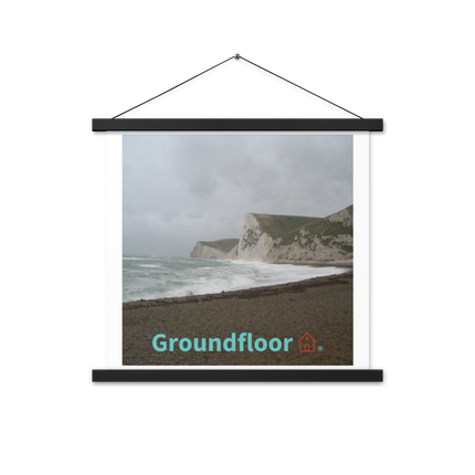 Waves and Sand Poster with hangers with Groundfloor with House Logo