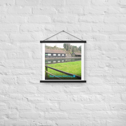 Lakeside Serenity Poster with hangers with realestatematching with key Logo