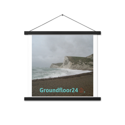 Waves and Sand Poster with hangers with Groundfloor24 with House Logo
