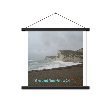 Waves and Sand Poster with hangers with groundfloorview24 with House Logo