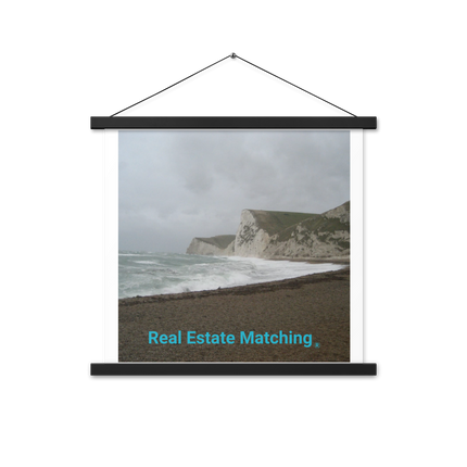 Waves and Sand Poster with hangers with realestatematching without key Logo
