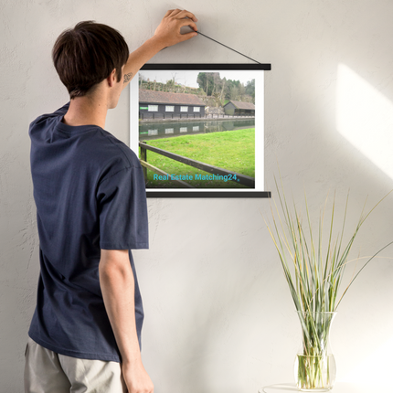 Lakeside Serenity Poster with hangers with realestatematching24 without key Logo