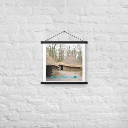 Village Charm Poster with hangers with realestatematching with key Logo