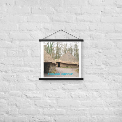 Village Charm Poster with hangers with realestatematching24 without key Logo