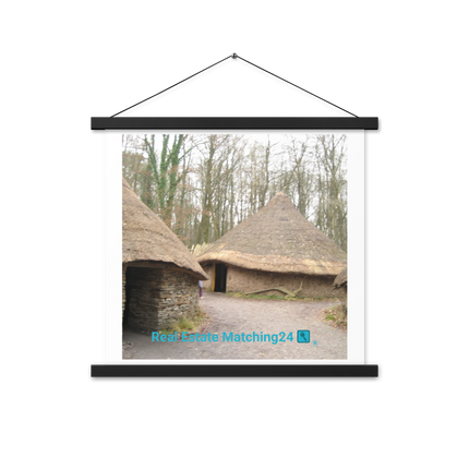 Village Charm Poster with hangers with realestatematching24 with key Logo