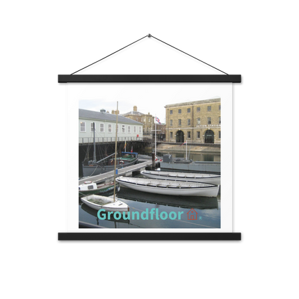 Boat on Water Poster with hangers with Groundfloor with House Logo