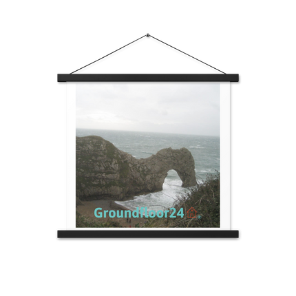 Coastal Escape Poster with hangers with Groundfloor24 with House Logo