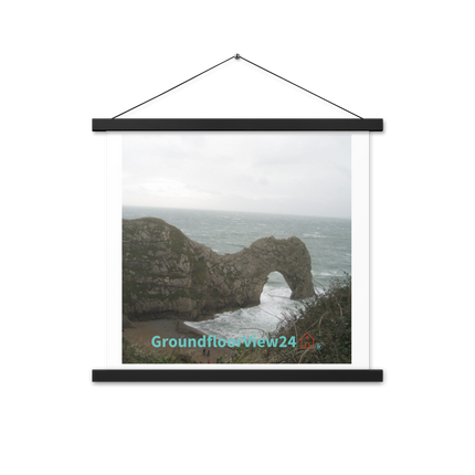 Coastal Escape Poster with hangers with groundfloorview24 with House Logo
