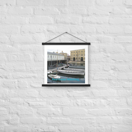 Boat on Water Poster with hangers realestatematching without key Logo