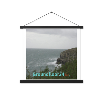 Seaside Serenity Poster with hangers with Groundfloor24 with House Logo