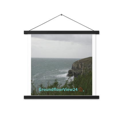 Seaside Serenity Poster with hangers with groundfloorview24 with House Logo