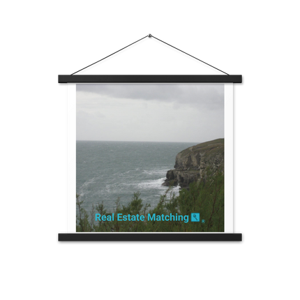 Seaside Serenity Poster with hangers with realestatematching with key Logo
